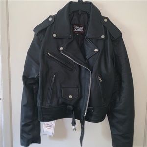 Black leather jacket